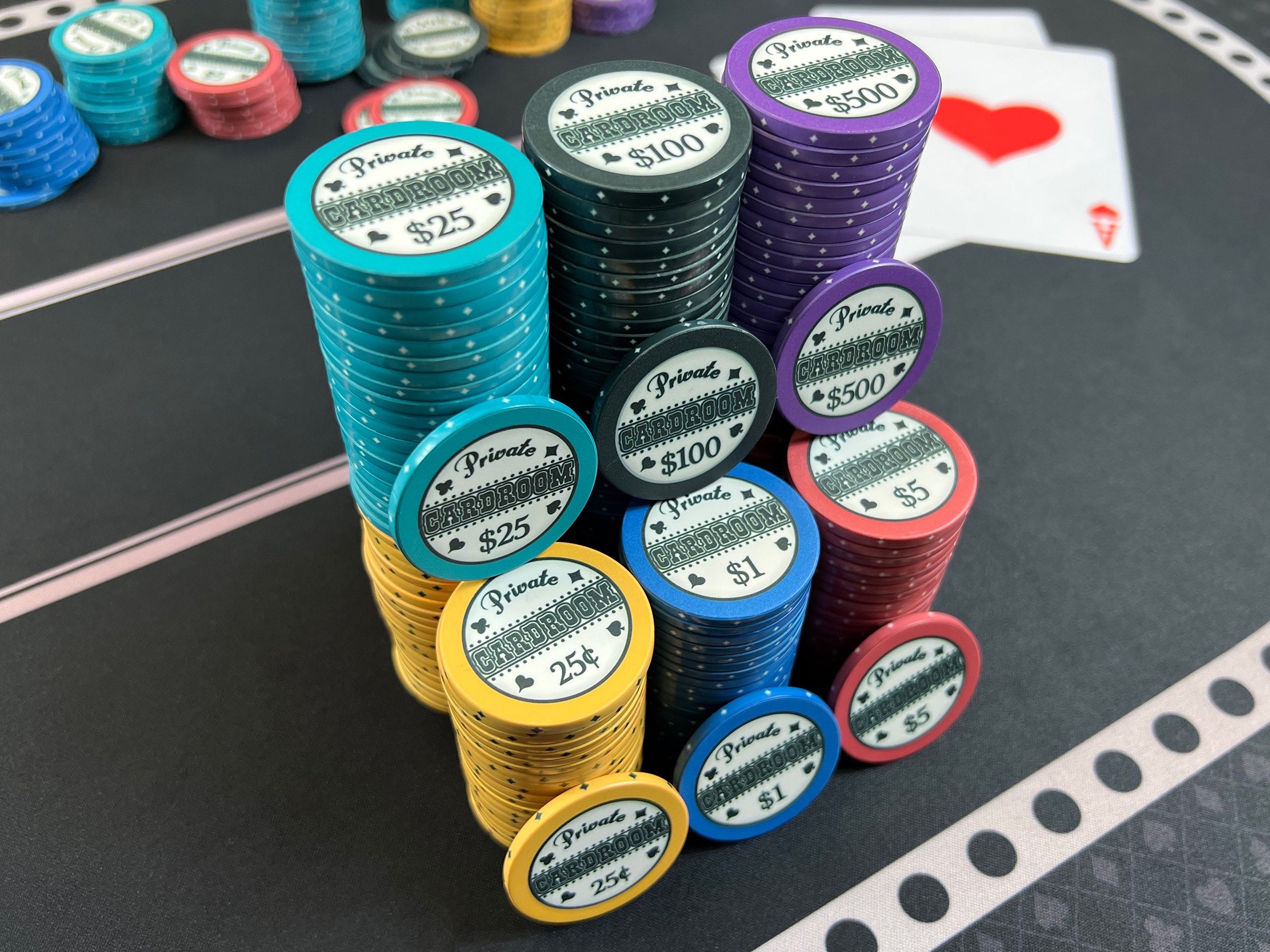 gys Nordamerika sti Private Cardroom Poker Chips [39mm] – AuroraPokerGear