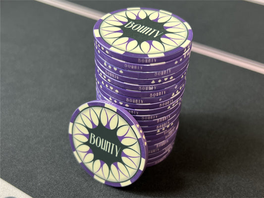 The Summer Solstice Bounty Chips are classy, aggressive, striped poker chips with sunbursts in the center.